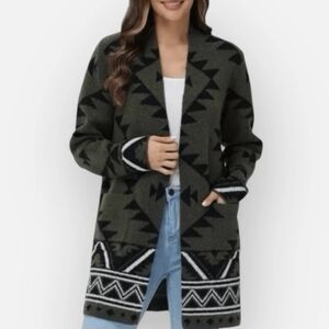 FRYE Women's Geometric Patterned Sweater Cardigan Size S